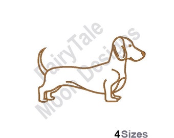 Dachshund - Machine Embroidery Design, Dachshund Outline Embroidery Pattern, Wiener Dog Embroidery Design