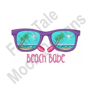 Beach Babe Sunglasses - Machine Embroidery Design, Sun Glasses Embroidery Pattern, Summer Glasses Design, Summer Shades, Sunnies Embroidery