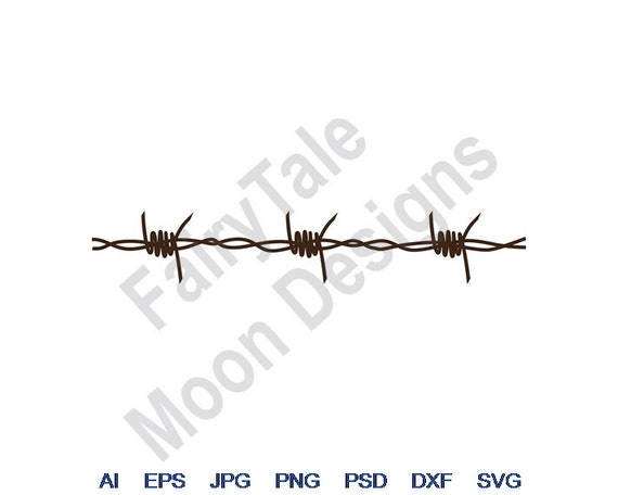 Barbed Wire Svg Dxf Eps Png Jpg Vector Art Clipart Cut File Barbed Wire Svg Barbed Wire Line Svg Barb Wire Cut File