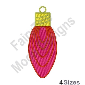 FSL Light Bulb - Machine Embroidery Design, Free Standing Lace Light Bulb, Christmas Bulb Design, Xmas Red Light Bulb Embroidery Design
