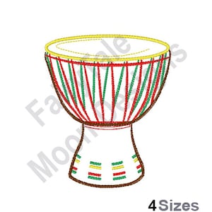 Bongo Outline - Machine Embroidery Design, Bongo Drum Embroidery Pattern, Musical Instrument Embroidery Design