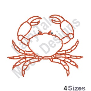Crab Outline - Machine Embroidery Design, Red King Crab Embroidery Pattern