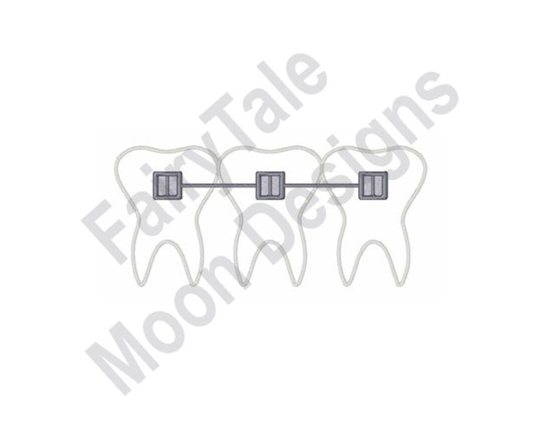 Orthodontic Braces Machine Embroidery Design, Dental Braces Embroidery