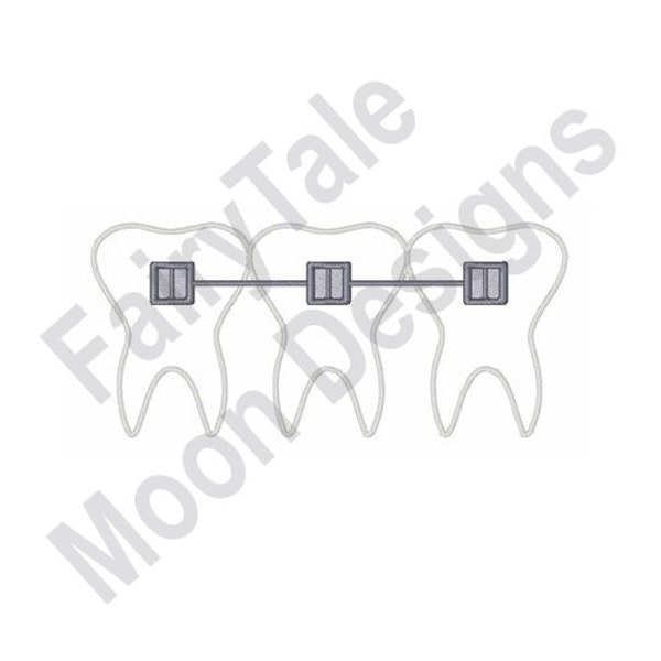 Orthodontic Braces - Machine Embroidery Design, Dental Braces Embroidery Pattern, Cases Embroidery Design