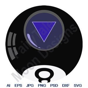 8 Ball Fortune - Svg, Dxf, Eps, Png, Jpg, Vector Art, Clipart, Cut File, Billiards 8 Ball Svg, Eightball Cut Ball, Eight Ball Svg, Pool Ball