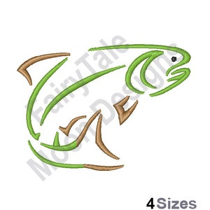 Trout Outline - Machine Embroidery Design, Trout Embroidery Pattern, Fish Outline Embroidery Design