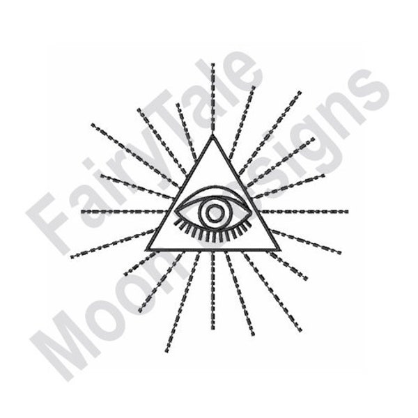 All Seeing Eye Symbol - Machine Embroidery Design, Eye of Providence Embroidery Pattern, All Seeing Eye of God Embroidery Design