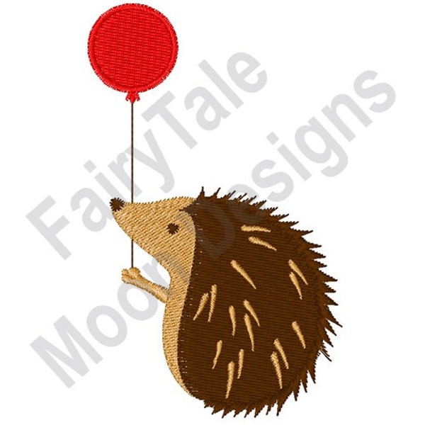 Birthday Hedgehog - Machine Embroidery Design, Baby Hedgehog Embroidery Pattern, Birthday Balloon Design, Spiny Animal Embroidery Design