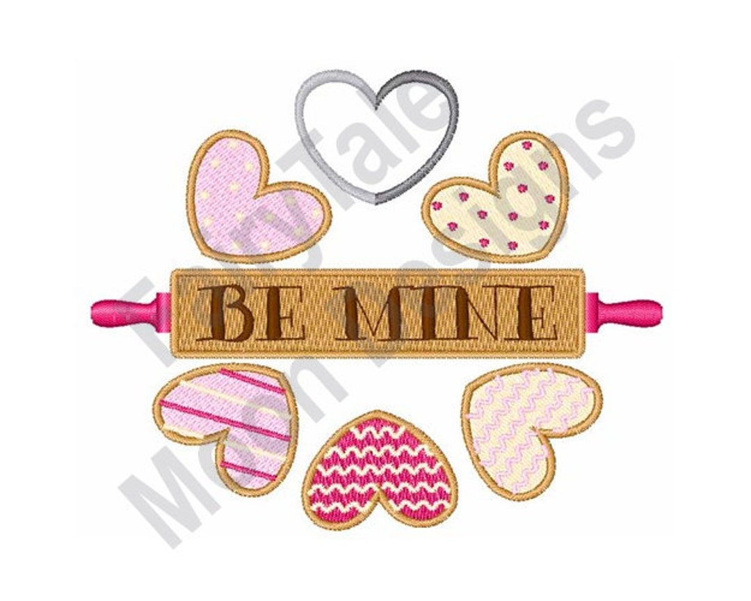 Be Mine Machine Embroidery Design, Rolling Pin Embroidery Design, Love