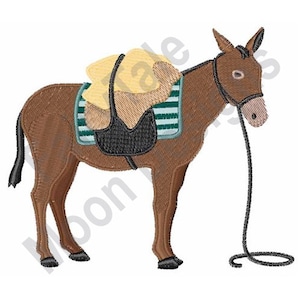 Pack Mule - Machine Embroidery Design, Donkey Embroidery Pattern, Mule Embroidery Design