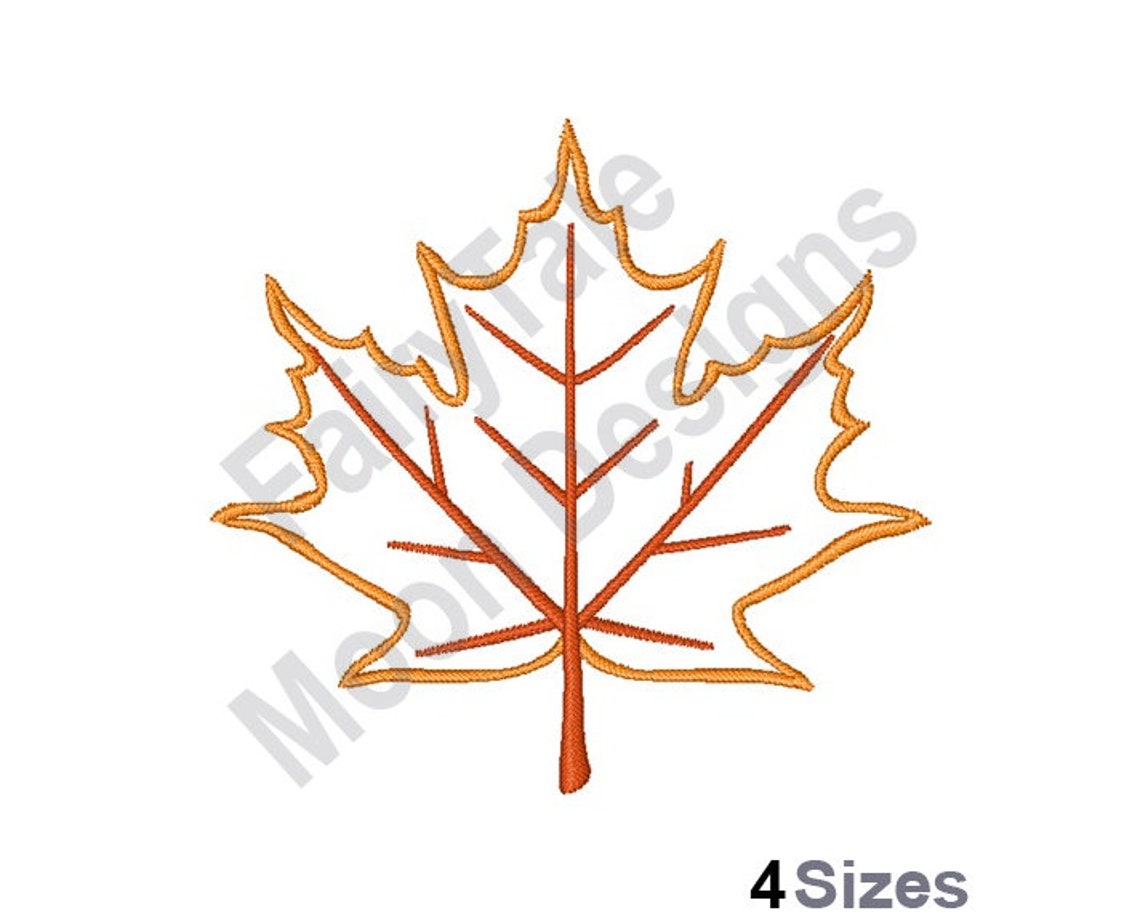 Maple leaf machine embroidery design autumn leaf embroidery  etsy