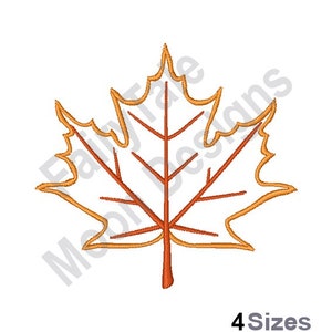 Ahornblatt - Maschinenstickerei, Herbstblatt Stickdatei, Ahornblatt Umriss Stickdatei
