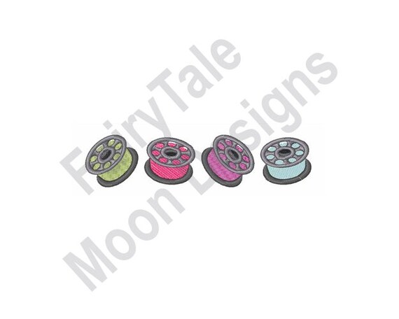 Sewing Bobbins - Machine Embroidery Design, Sewing Machine Bobbins Embroidery Pattern, Sewing Notions Embroidery Design