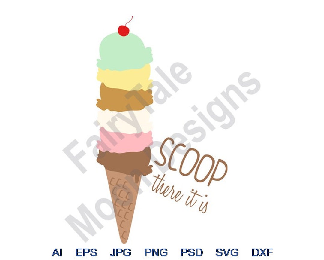 Ice Cream Scoop Svg, Dxf, Eps, Png, Jpg, Vector Art, Clipart, Cut File