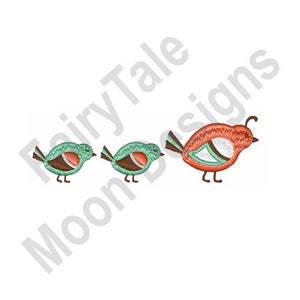 Quail Chicks - Machine Embroidery Design, Quail Family Embroidery Design, Baby Quail Chicks Embroidery Pattern, Quail Mother, Quails Row