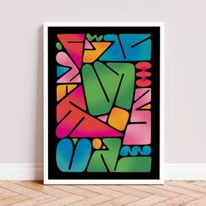 Abstrakte Formen Minimal Print, Bunte Abstrakte Poster Print, Wandkunst, Home Art Print, Büro Kunst Poster, Schlafzimmer Wandkunst, Minimal Art