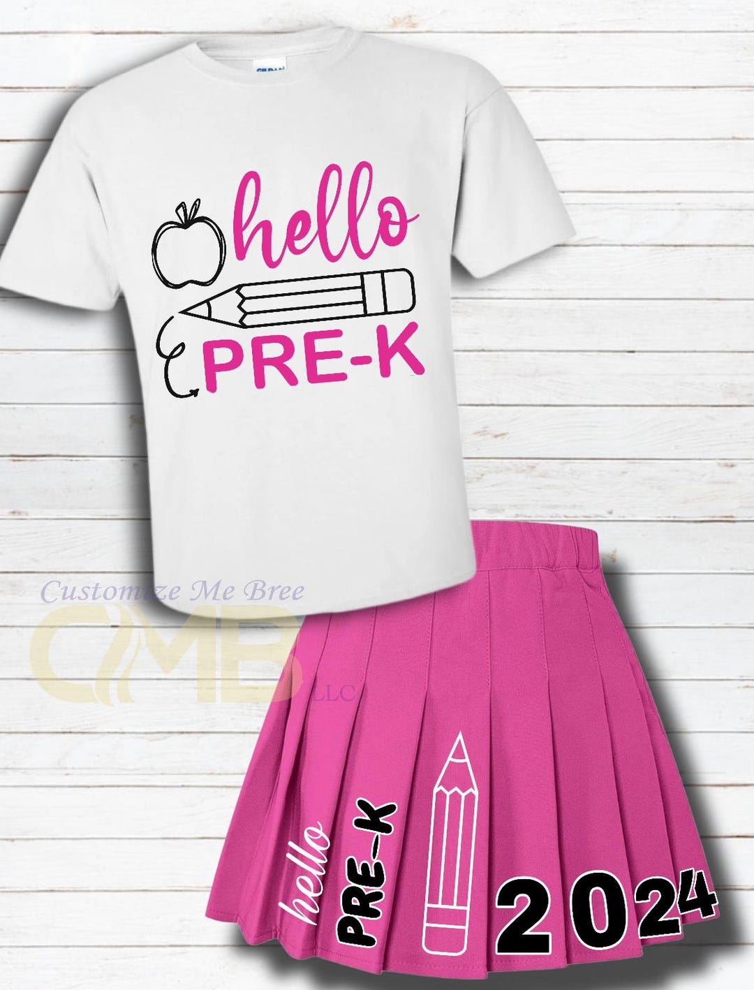 Pre K 8th Grade 9 12th Grade Back To School Outfit Shirt And Skirt