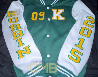 Personalized Kids Varsity Jacket: Custom Name Letterman Jacket