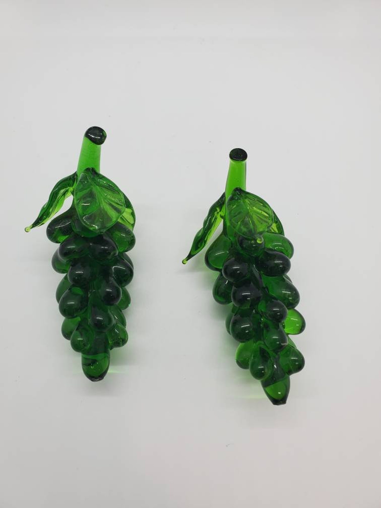Green Glass Grapes Small Size Blown Glass Grapes Etsy
