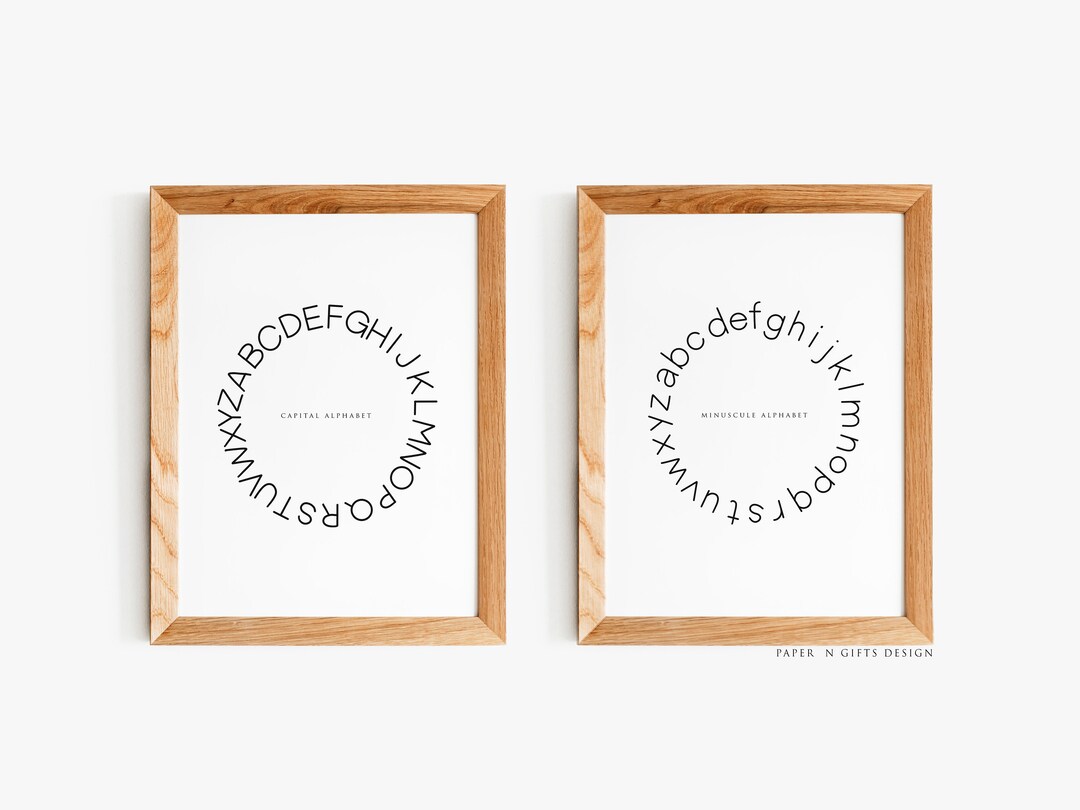 Nursery Alphabet Set of 2 Print, Nursery Wall Decor, Instant Download
