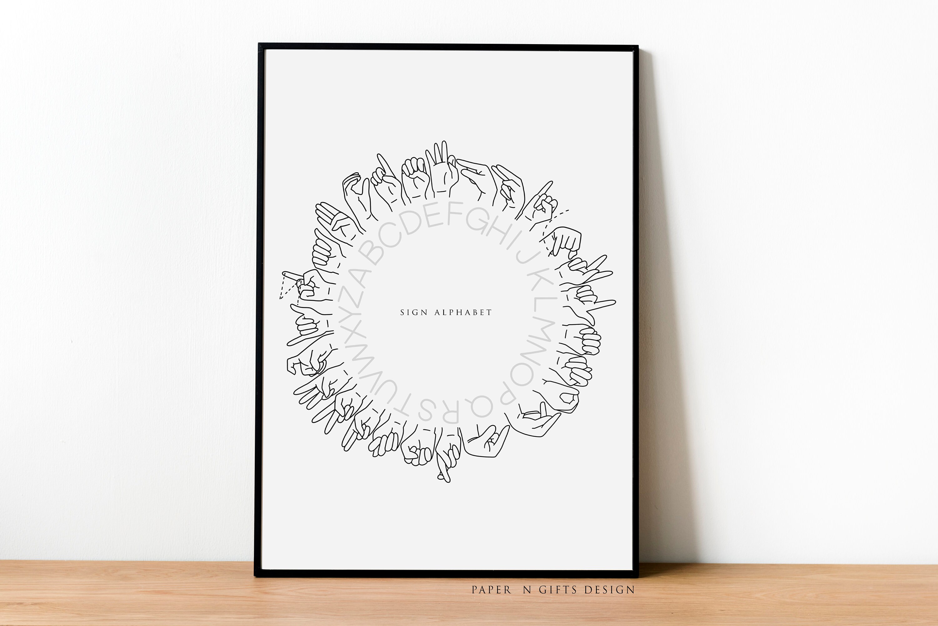 Sign Language Alphabet Poster, Sign Language Printable Gifts, Sign ...