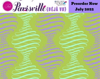 Parisville Deja Vu Spencer Stripe - Tula Pink - 100% Cotton - Free Spirit - PWTP192.PISTACHIO