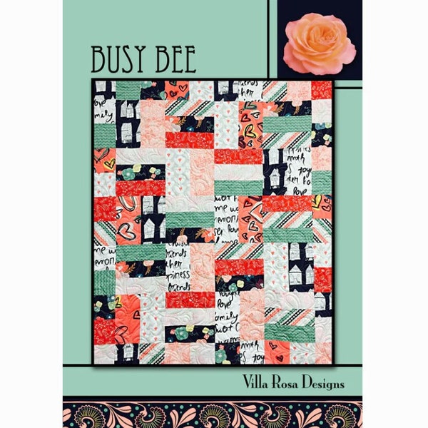 Busy Bee Quilt Pattern - Postcard Pattern - Pat Fryer - Villa Rosa Designs - Fat Quarter Quilt Pattern - VRD863085