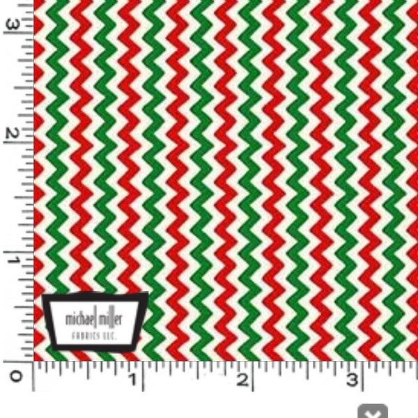 Ric Rac Stripe - Sold by the Half Yard - Christmas Rodeo - Michael Miller - CX103965-MULT