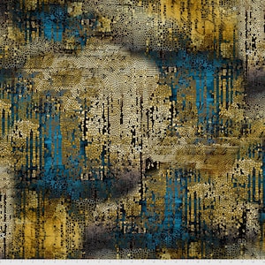 Gilded Mosaic - Abandoned 2 by Tim Holtz - Fabric By The Yard - 100% Cotton - Free Spirit Fabrics - PWTH140.GOLD