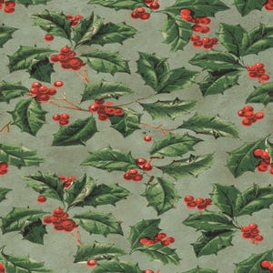 Christmas Holly - Priced by the 1/2 Yard/Cut Continuous - Palette by Tim Holtz for FreeSpirit Fabrics - PWTH337.CHRISTMAS