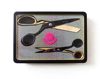 NEW* Tula Pink Limited Edition Black and Gold Fabric Scissors in Keepsake Tin - Fabric Only Scissors