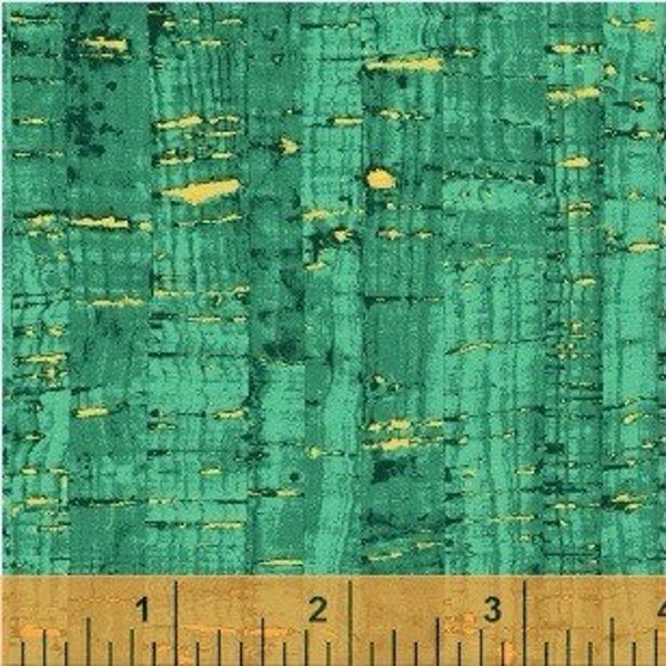 Sea Glass Green Uncorked - Priced by the 1/2 Yard - Fabric with Metallic - 100% Cotton- Windham Fabrics - 50107M-33