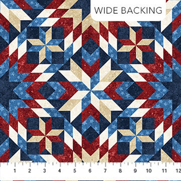 Stars & Stripes Stonehenge 108” Quilt Backing Fabric - Sold by the Half Yard - 100% Cotton - 11179 20