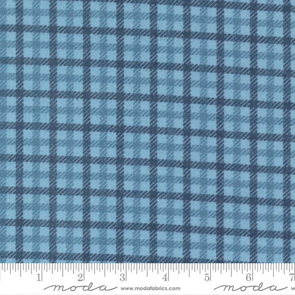 Double Houndstooth Plaid Flannel Lake - Sold by the Half Yard - Lakeside Gatherings by Primintive Gatherings for Moda Fabrics - 49221 14F