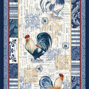 American Pride 24&quot; Rooster Panel - Geoff Allen for Studio E Fabrics - 7923P-44