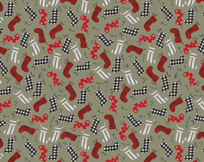 Farmhouse Christmas Stockings Sage Echo Park Paper Co for Etsy