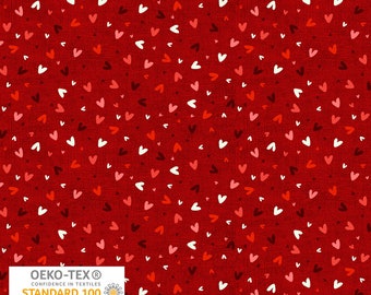 Quilting Rainbow Hearts Red - Sold by the Half Yard - Stof Fabrics - 4512-944