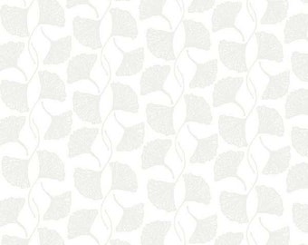 Ginkgo Leaves White on White - Sold by the Half Yard - Maker’s Collage - Windham Fabrics - 100% Cotton - 53231-8