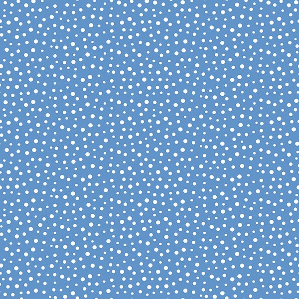 Irregular Dots Blue Snow- Sold By The Half Yard - 100% Cotton - Susybee Fabrics - SB20171-740
