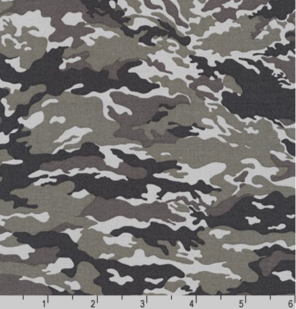 Gray Camouflage Fabric Camo Grey Sevenberry 100 Cotton Robert