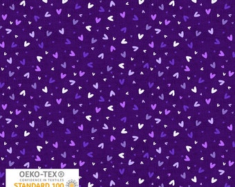 Quilting Rainbow Hearts Purple - Sold by the Half Yard - Stof Fabrics - 4512-933