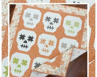 Candy Skulls Quilt Pattern - Halloween Quilt - The Pattern Basket - Paper Pattern