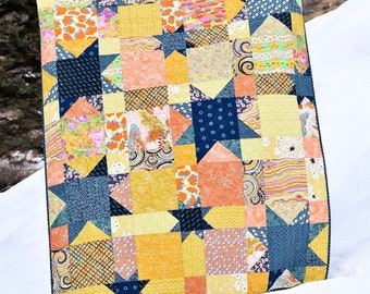 Stargazer Quilt Pattern - Postcard Pattern - Running Doe Quilts - Villa Rosa Designs - Fat Quarter Quilt Pattern - VRDRD012