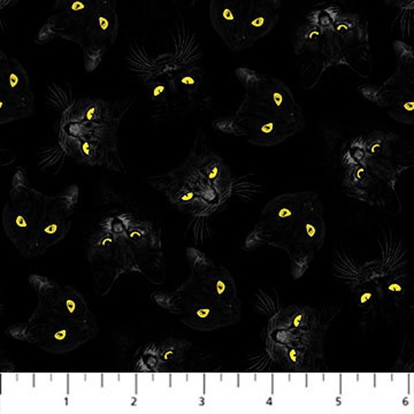 Hallow's Eve Cat Eyes - Priced by the Half Yard/Cut Continuous - Cerrito Creek for Northcott Fabrics - 27089-99