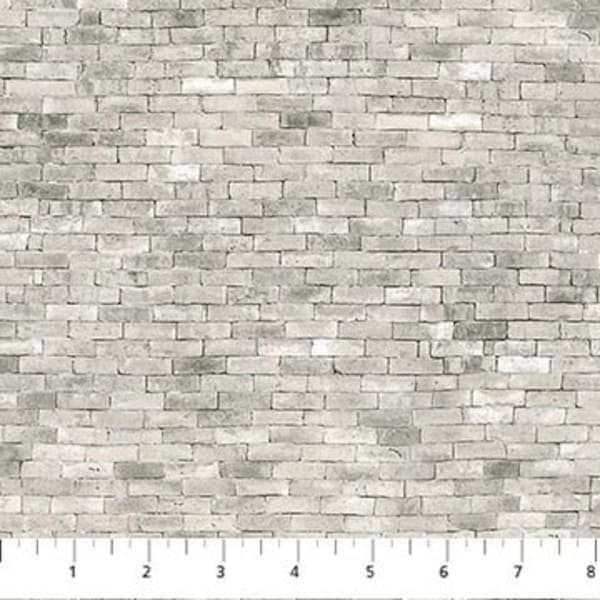 Gray Brick Fabric - Priced by the Half Yard - Naturescapes by Northcott Fabrics - 25504-92