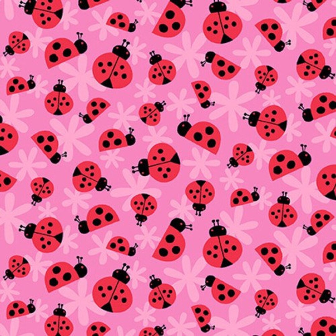 Tissu 100% Coton – Papillons, Coccinelles, Escargots Et Fleurs – 61/62 Pouces De Large – Neuf