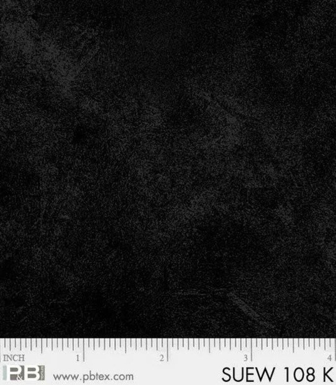 Suede Appearance Quilt Backing Fabric Black Sold by the Half Yard 108