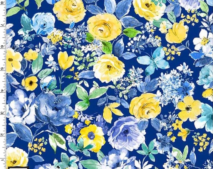 Peak Bloom Navy - Blue Muse - Michael Miller - Floral Fabric- Fabric by ...