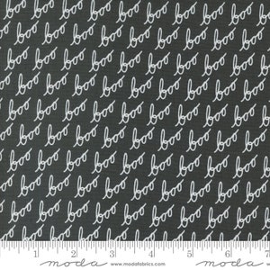Boo Words in Midnight - Priced by the Half Yard/Cut Continuous - Hey Boo by Lella Boutique for Moda Fabrics - 5212 16