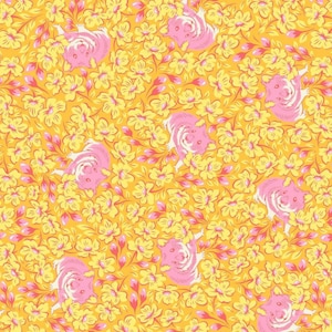 Chubby Cheeks in Buttercup - Priced by the 1/2 Yard/Cut Continuous - Besties by Tula Pink - FreeSpirit Fabrics - PWTP218.BUTTERCUP